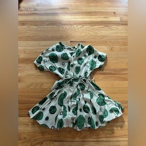 Zara Women’s Astrological Mini Dress with Green Print